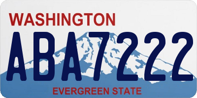 WA license plate ABA7222