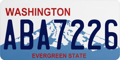 WA license plate ABA7226