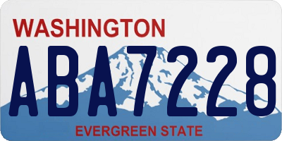 WA license plate ABA7228