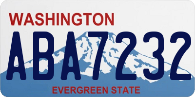 WA license plate ABA7232