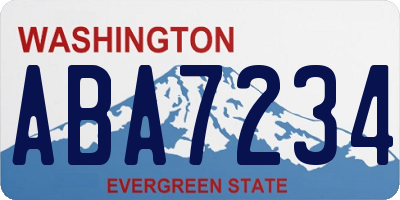 WA license plate ABA7234
