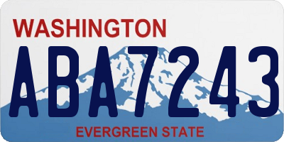 WA license plate ABA7243