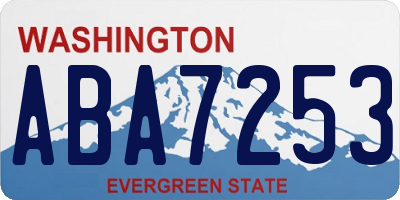WA license plate ABA7253