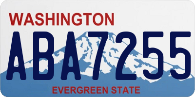 WA license plate ABA7255