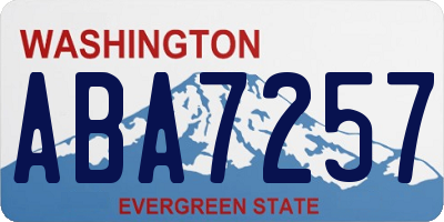 WA license plate ABA7257