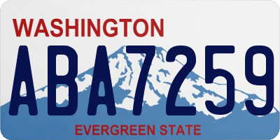 WA license plate ABA7259