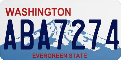 WA license plate ABA7274