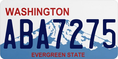 WA license plate ABA7275