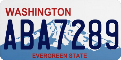 WA license plate ABA7289