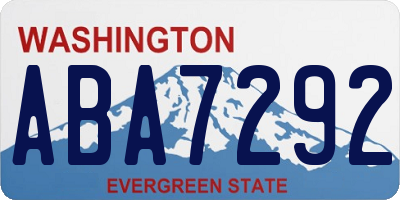 WA license plate ABA7292