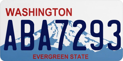 WA license plate ABA7293