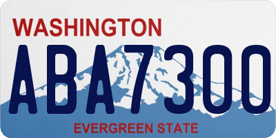 WA license plate ABA7300