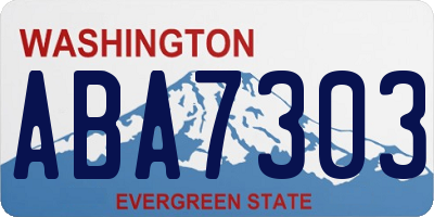 WA license plate ABA7303