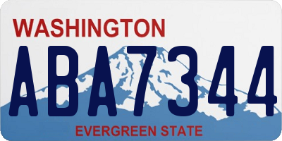 WA license plate ABA7344