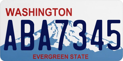 WA license plate ABA7345