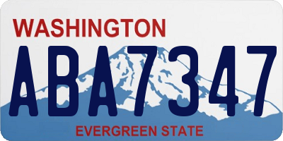 WA license plate ABA7347
