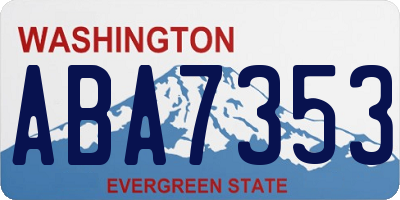 WA license plate ABA7353