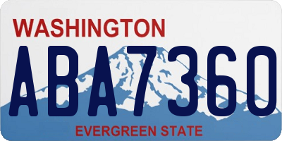 WA license plate ABA7360