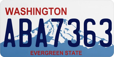 WA license plate ABA7363