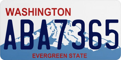 WA license plate ABA7365
