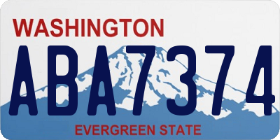 WA license plate ABA7374