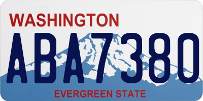 WA license plate ABA7380