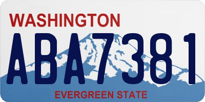 WA license plate ABA7381