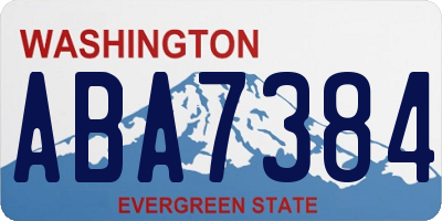 WA license plate ABA7384