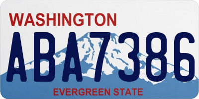 WA license plate ABA7386