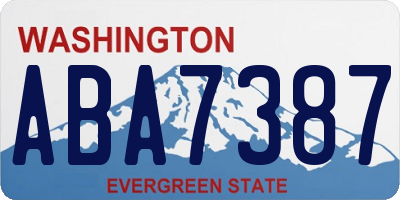 WA license plate ABA7387