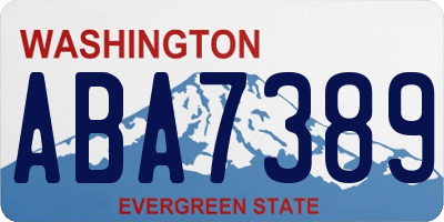WA license plate ABA7389