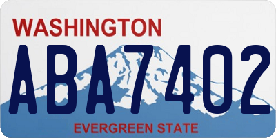 WA license plate ABA7402