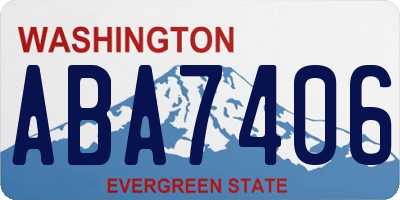 WA license plate ABA7406