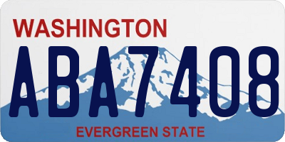 WA license plate ABA7408