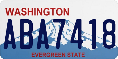 WA license plate ABA7418
