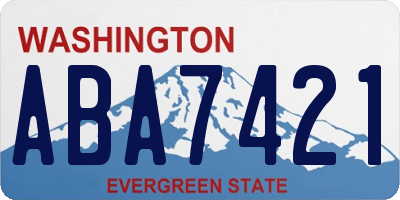 WA license plate ABA7421