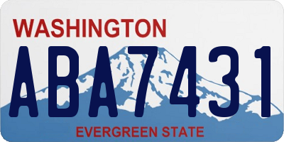 WA license plate ABA7431