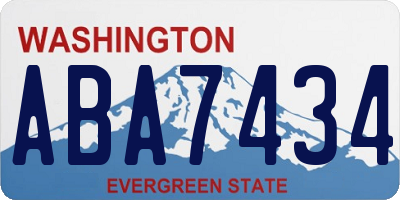 WA license plate ABA7434