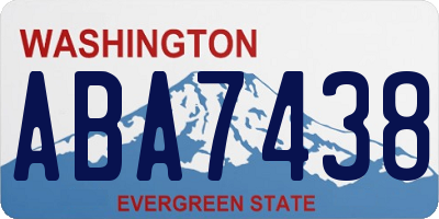 WA license plate ABA7438