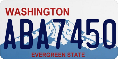 WA license plate ABA7450