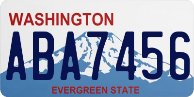 WA license plate ABA7456
