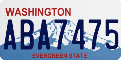 WA license plate ABA7475