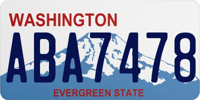 WA license plate ABA7478