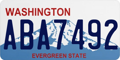 WA license plate ABA7492