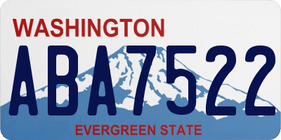 WA license plate ABA7522