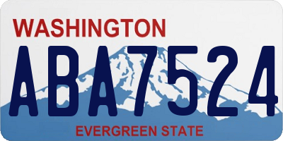 WA license plate ABA7524