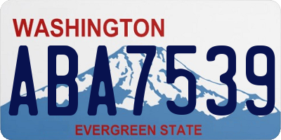 WA license plate ABA7539