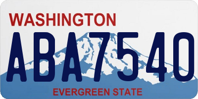 WA license plate ABA7540