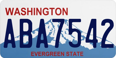 WA license plate ABA7542