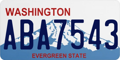 WA license plate ABA7543